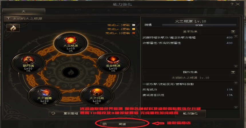 迪斯倫能力系統操作畫面 3